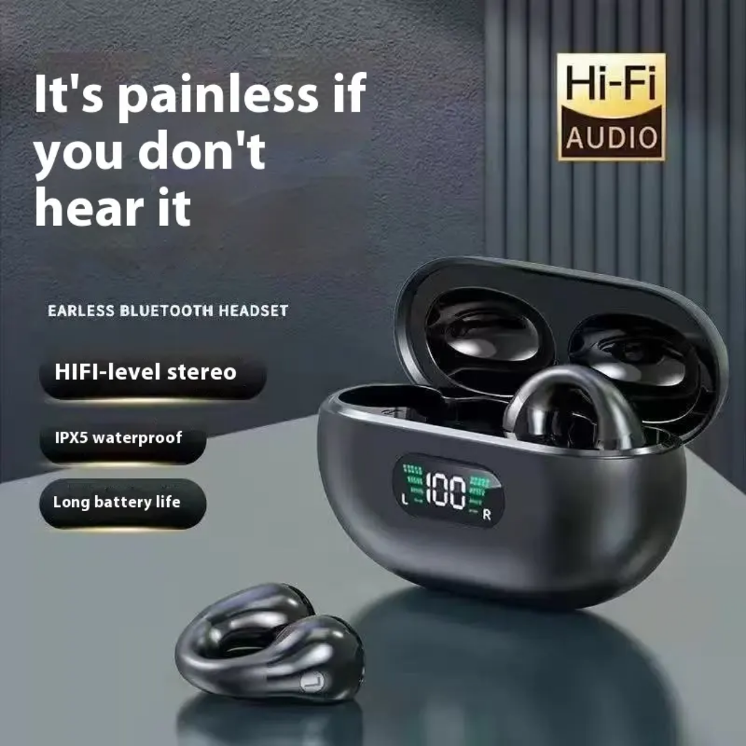 CLIP ON EARBUDS AND VERY UNIQUE DESIGN WITH NEW FEATURES GOOD SPEAKER GOOD BATTERY HEALTH