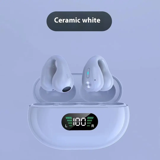 CLIP ON EARBUDS AND VERY UNIQUE DESIGN WITH NEW FEATURES GOOD SPEAKER GOOD BATTERY HEALTH
